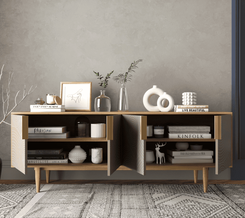 Тумба под телевизор Лайн бежевый R21/beige_2