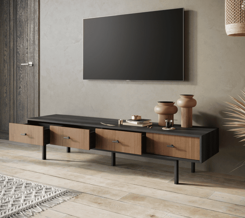 Тумба под телевизор Emerson коричневый/черный EM06_2