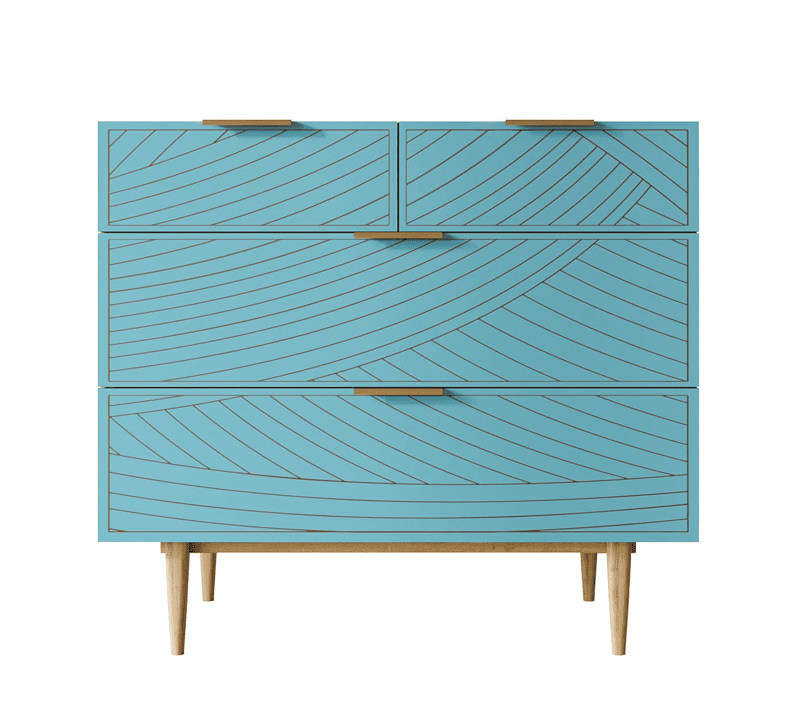 Комод Line голубой LN14/GR1/blue