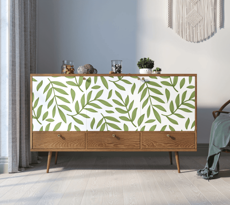Тумба-комод Бербер зеленый/белый/коричневый BB24/Print_28_1
