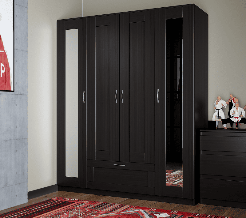 Шкаф комбинированный с 4 дверцами и ящиком Sirius дуб венге_3