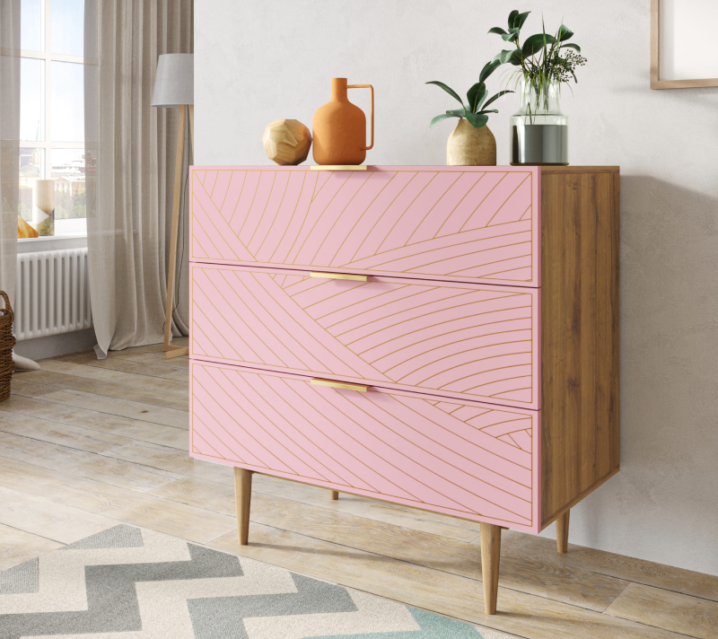 Комод Лайн розовый LN12/GR1/pink_3