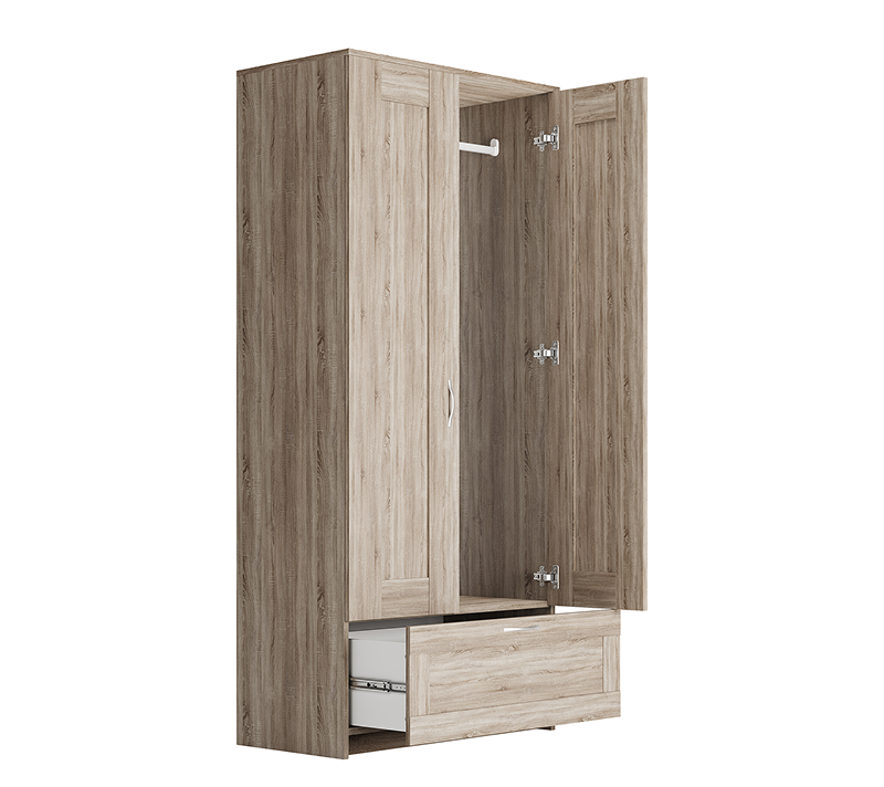 Шкаф комбинированный с 2 дверцами и ящиком Сириус сонома_1