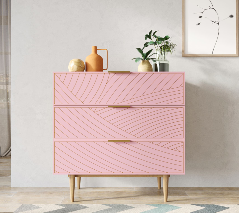 Комод Лайн розовый LN12/GR1/pink_1