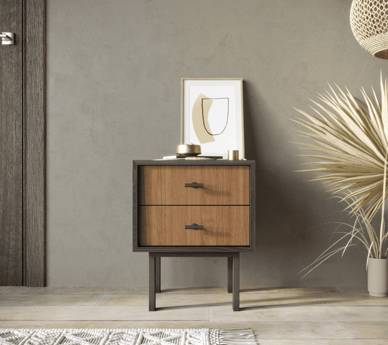 Тумба прикроватная Emerson коричневый/черный EM16_1