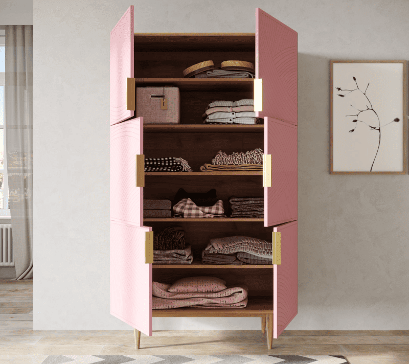 Шкаф Line розовый LN04/GR1/pink_2