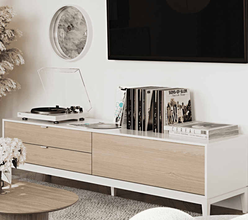 Тумба-комод с 1-й дверью и 2-мя ящиками Fjord белый_2