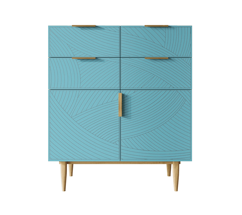 Комод Line голубой LN17/GR1/blue