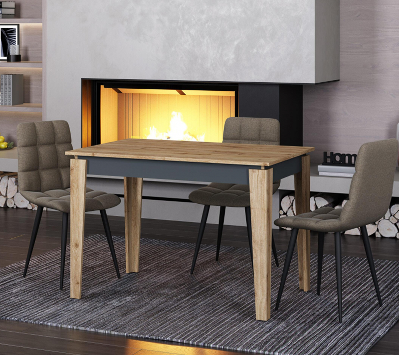 Стол раздвижной Алвин дуб вотан/графит_2