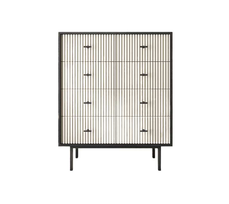 Комод Emerson белый/черный EM20/milky/L