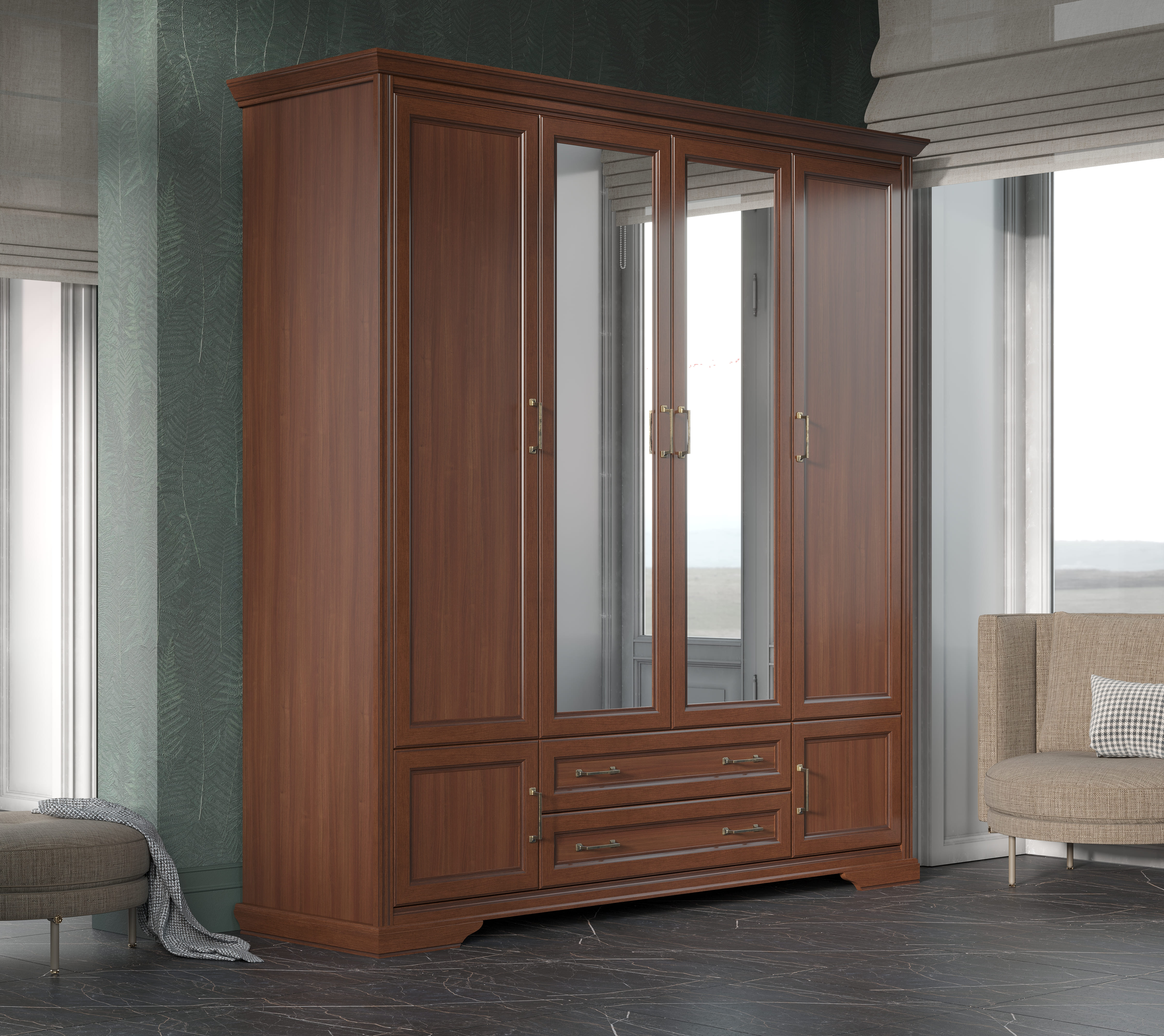 Шкаф Stylius орех донской SZF6D2S_3