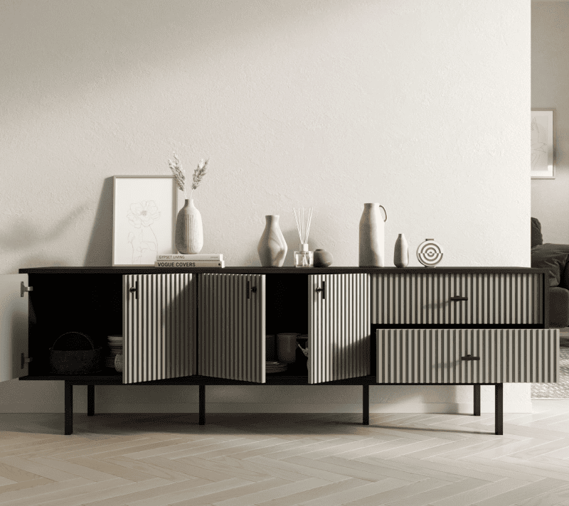 Тумба-комод Emerson серый/черный EM04/gray/L_2