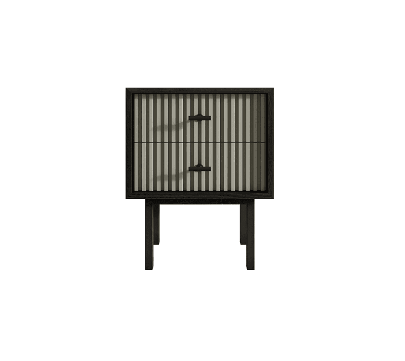 Тумба прикроватная Emerson серый/черный EM16/gray/L