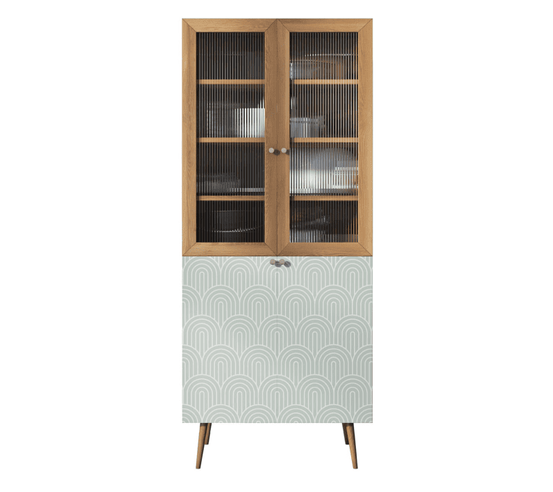 Витрина Berber зеленый/коричневый BB30/Print_34