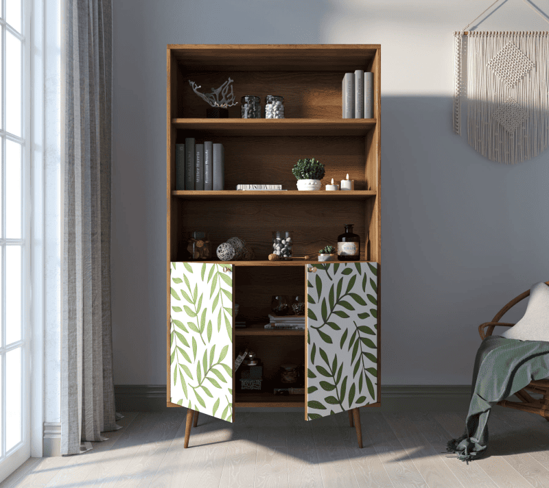 Стеллаж  Berber зеленый/белый/коричневый BB26/Print_28_2