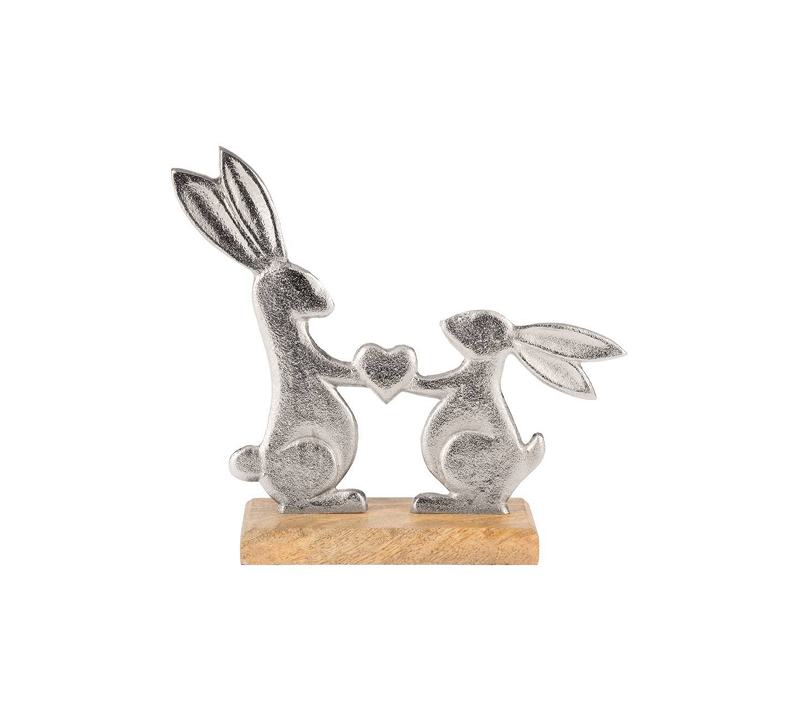 Фигурка Зайцы AMOATSY серебряный 427366_1