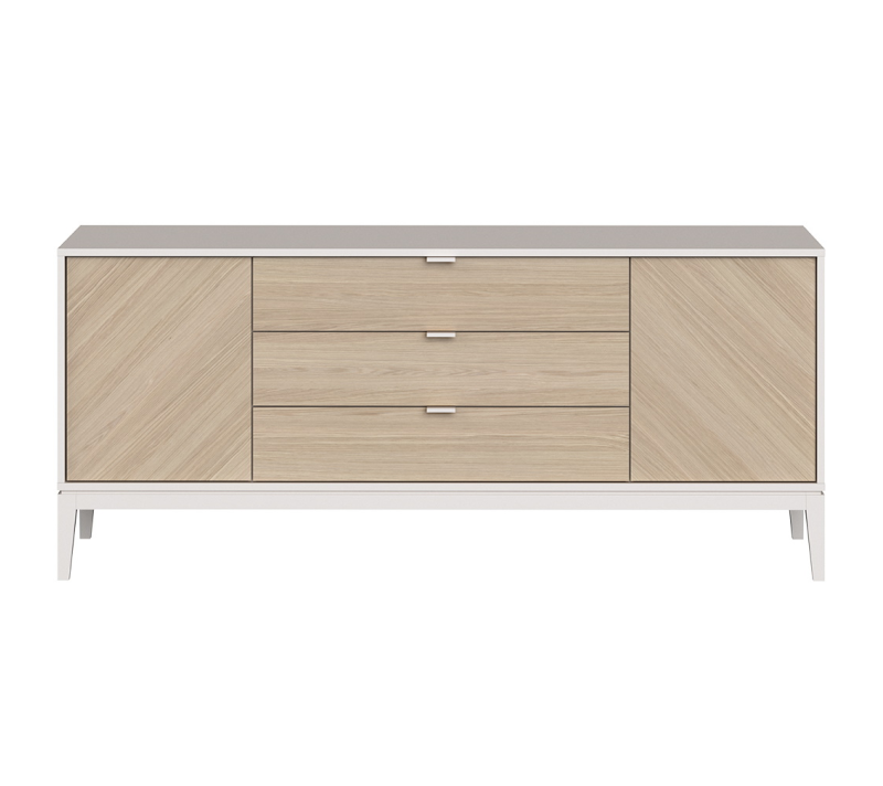 Тумба-комод с 2-мя дверьми и 3-мя ящиками Fjord белый