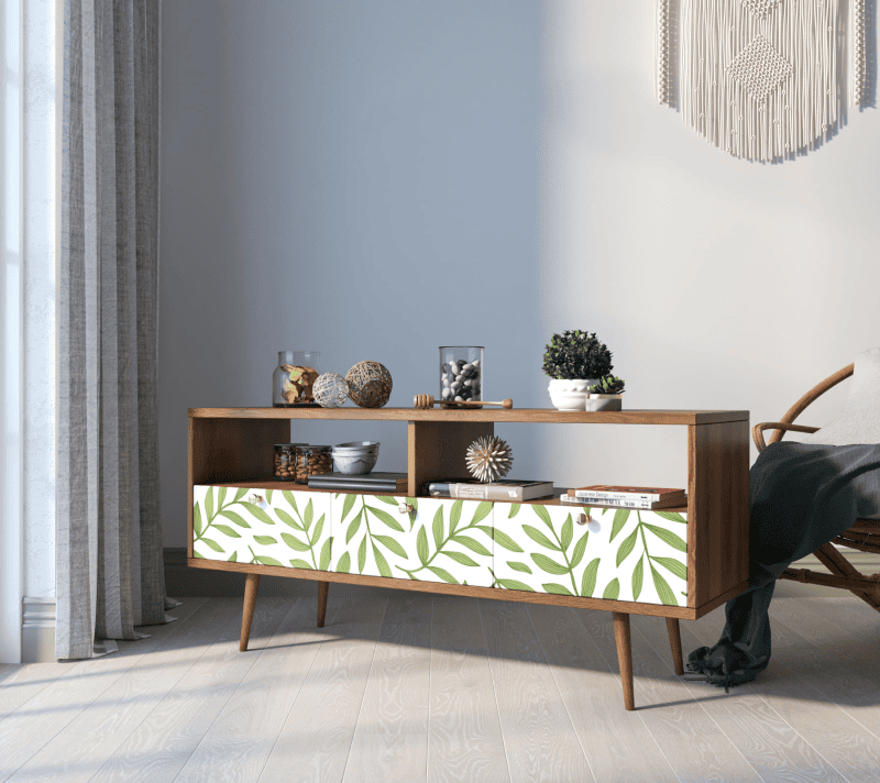 Тумба под телевизор Berber зеленый/белый/коричневый BB23/Print_28_3
