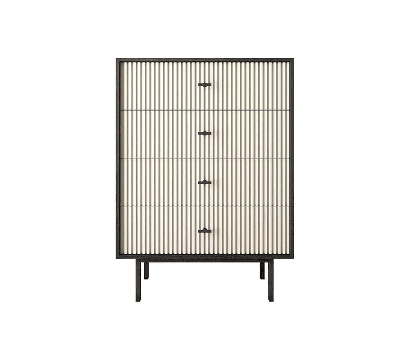 Комод Emerson белый/черный EM18/milky/L