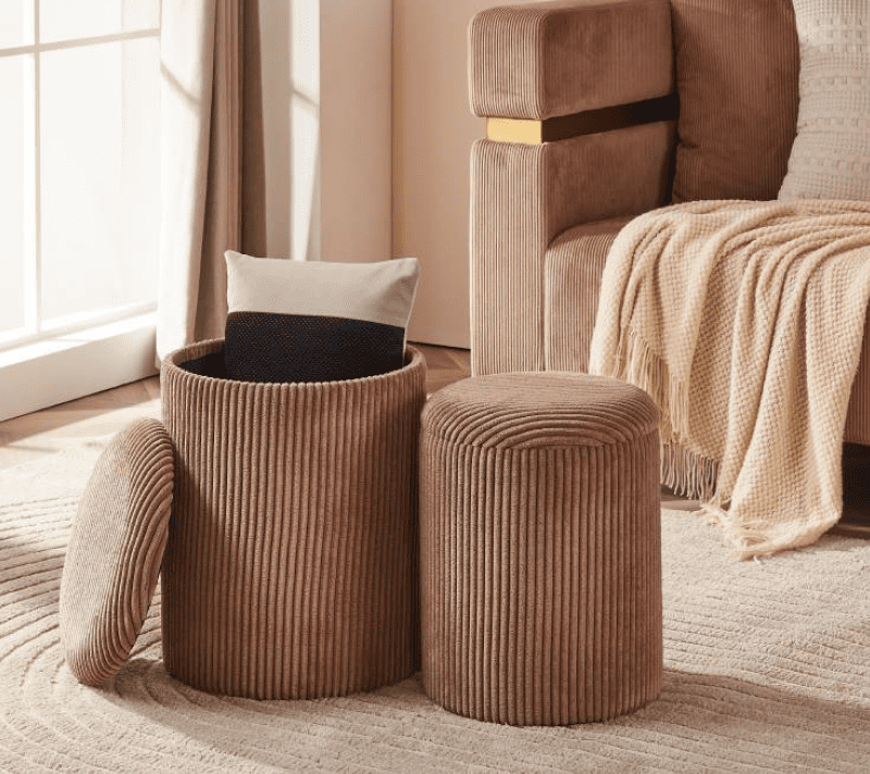 Комплект из 2-х пуфов VAVATENINA коричневый 424139_2