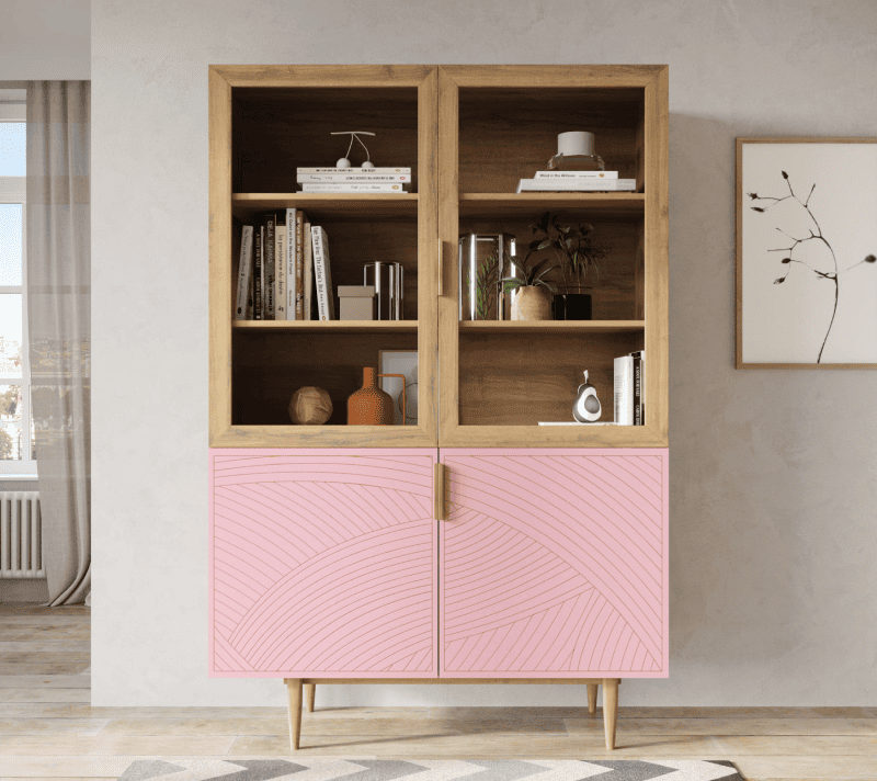 Витрина Лайн розовый LN11/GR1/pink_1