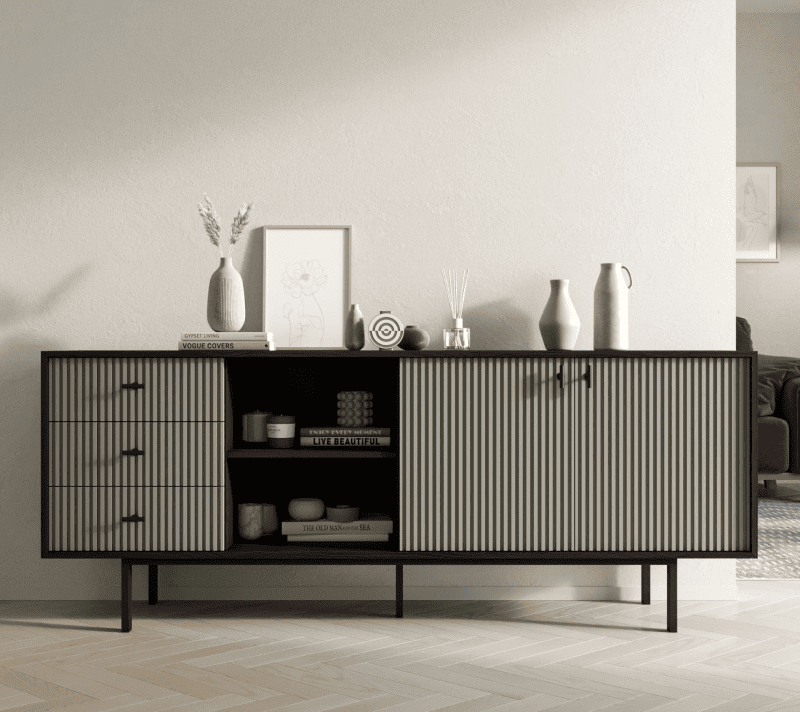 Тумба-комод Emerson серый/черный EM15/gray/L_1