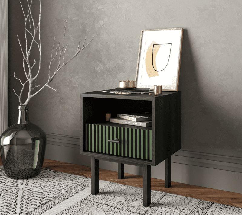Тумба прикроватная Emerson зеленый/черный EM17/green/L_3