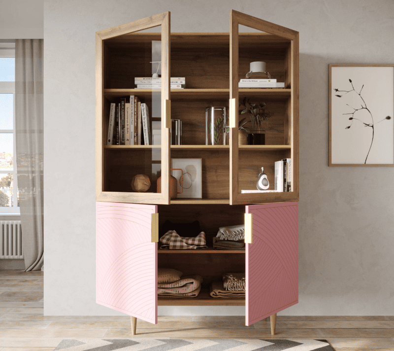 Витрина Лайн розовый LN11/GR1/pink_2