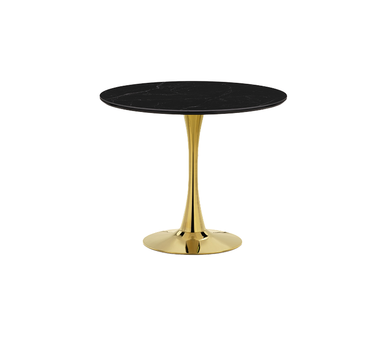 Стол Тулип черный мрамор/золото