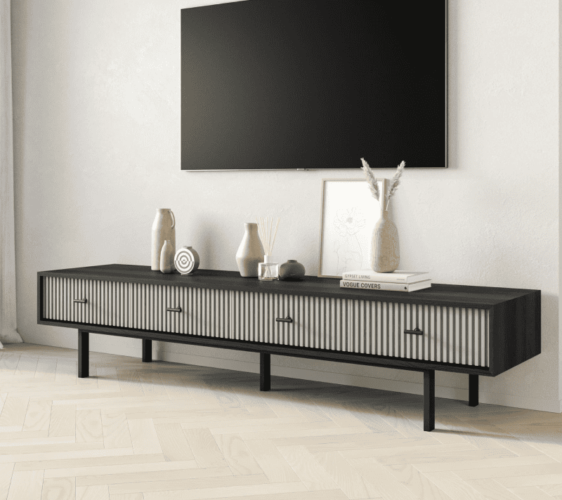 Тумба под телевизор Emerson серый/черный EM06/gray/L_3