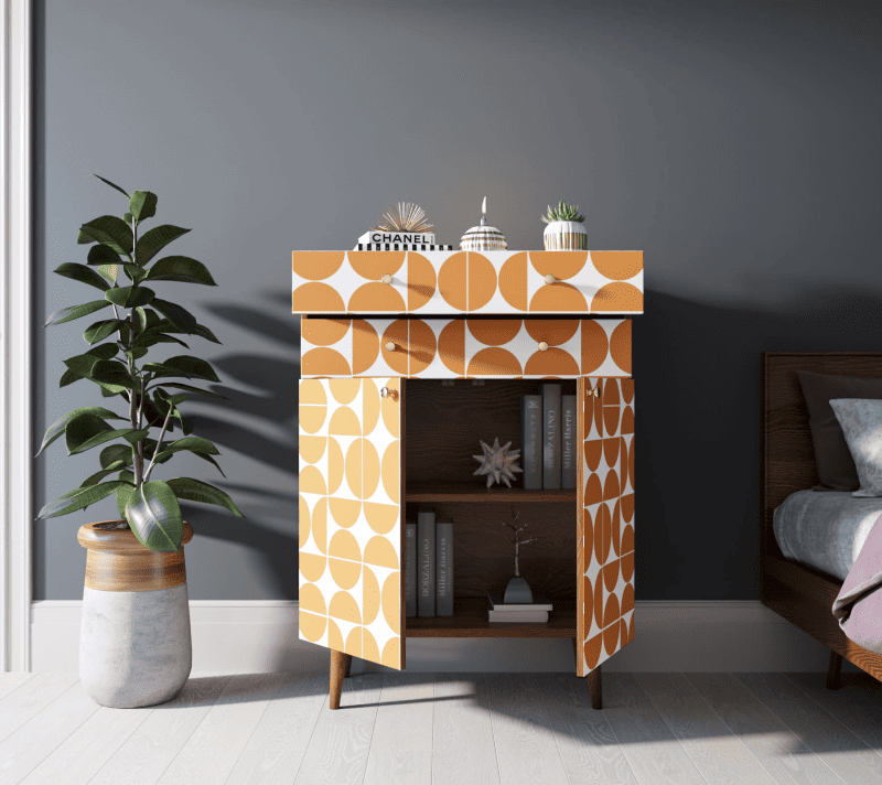 Тумба-комод Berber оранжевый/белый BB12/Print_14_2