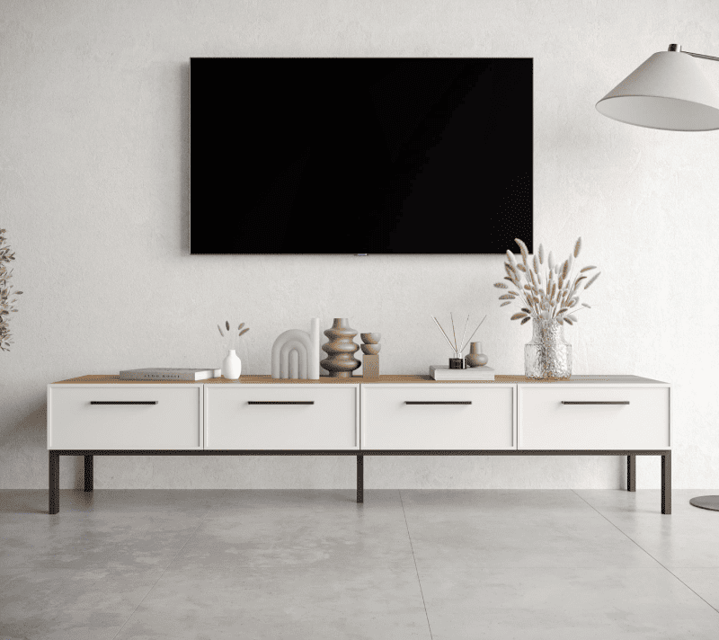 Тумба под телевизор Николь белый NEM06_1