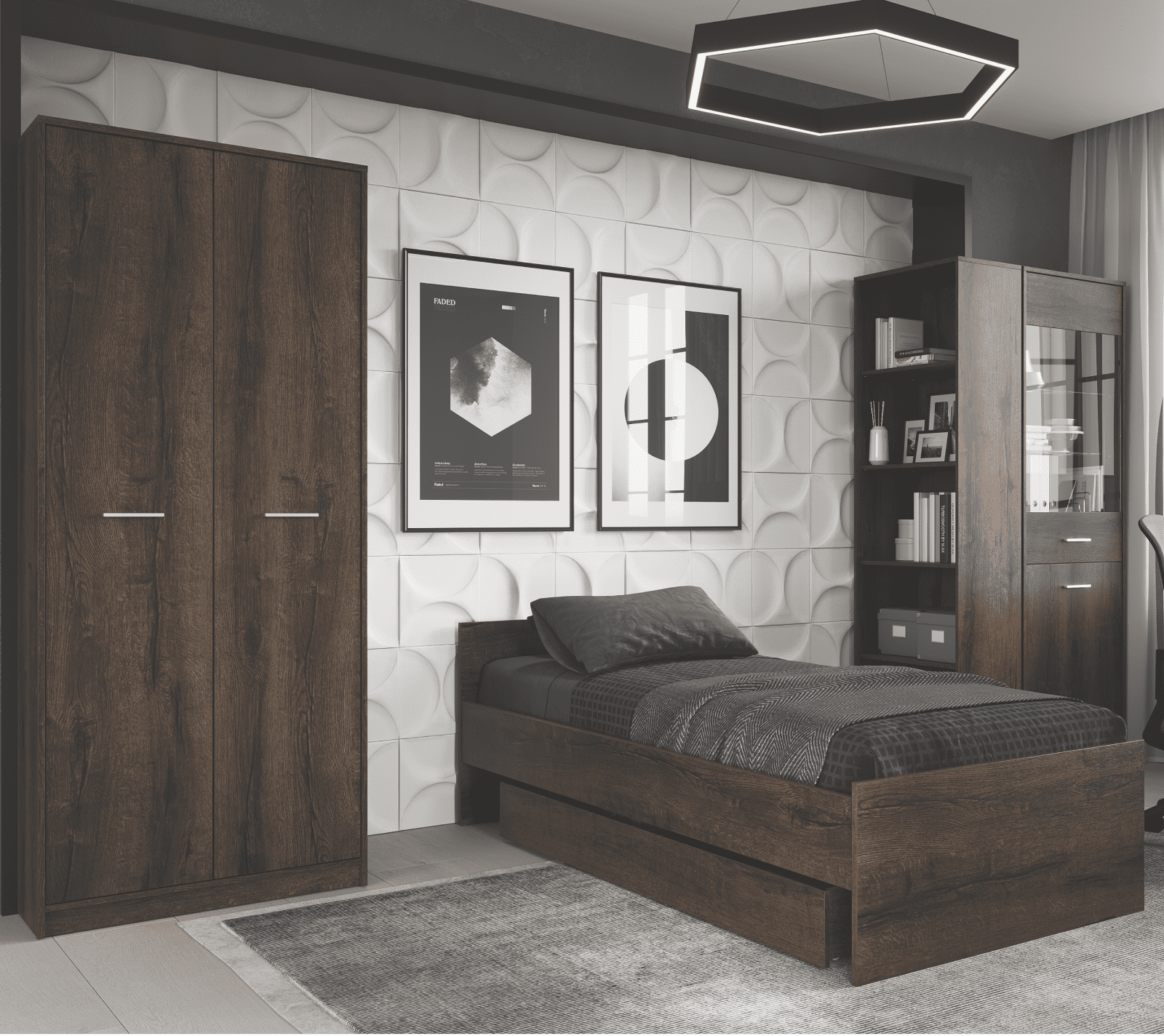 Шкаф Непо дуб монастырский SZF2D_8