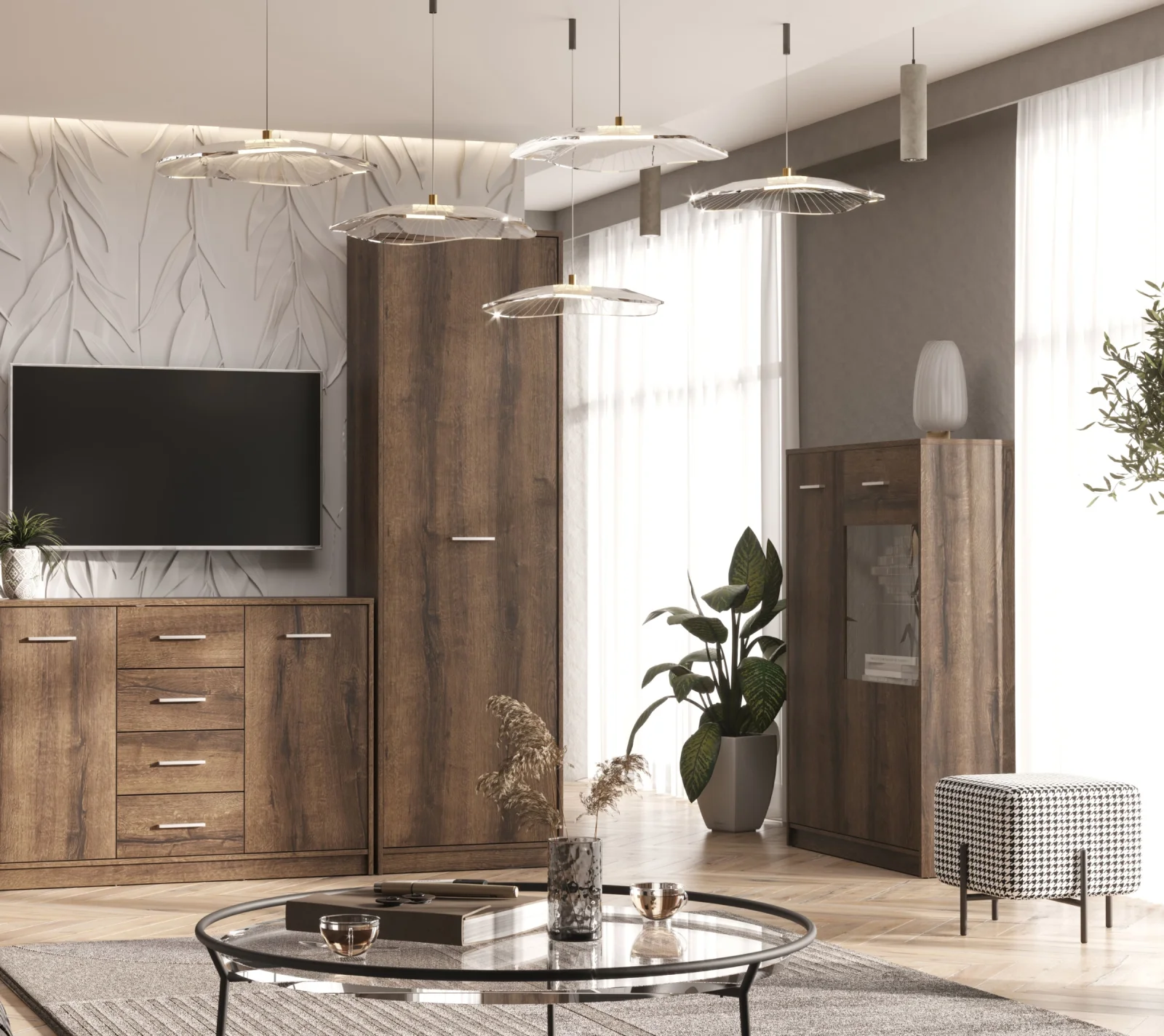 Тумба-витрина Непо дуб монастырский REG1D1W/90_5