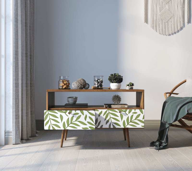 Тумба под телевизор Berber зеленый/белый/коричневый BB22/Print_28_2