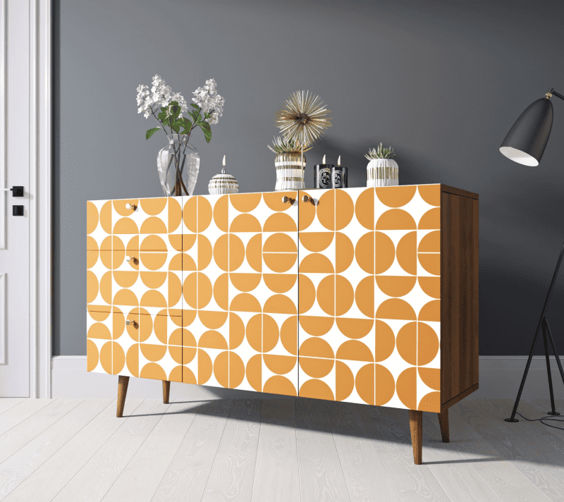 Тумба-комод Бербер оранжевый/белый BB17/Print_14_3