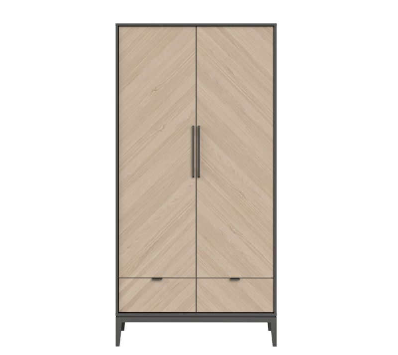 Шкаф двустворчатый Fjord темно-серый