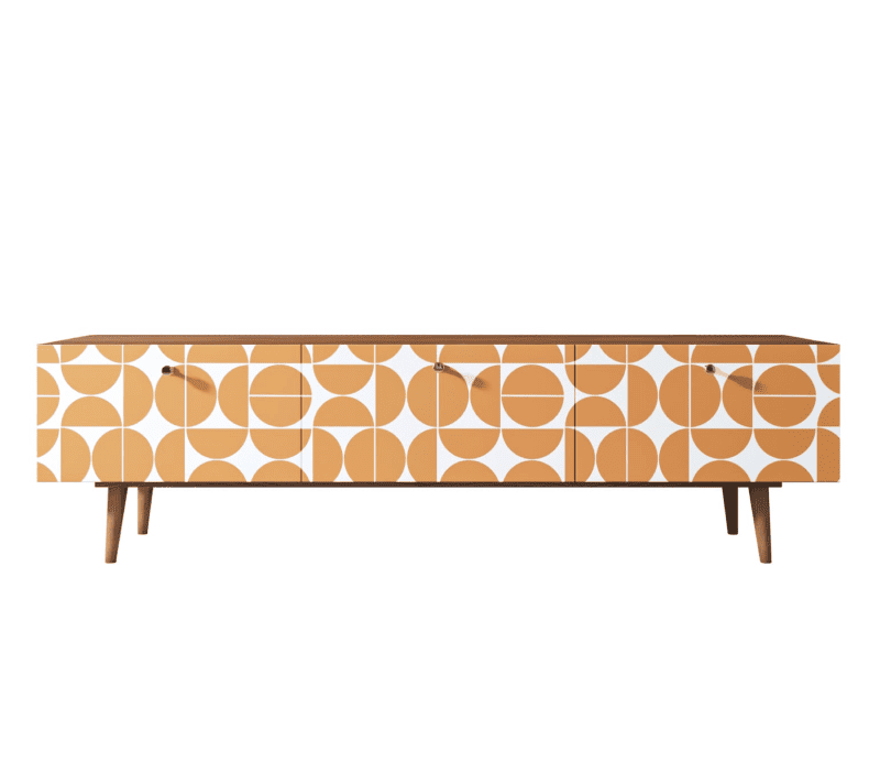 Тумба под телевизор оранжевый/белый Berber BB19/Print_14