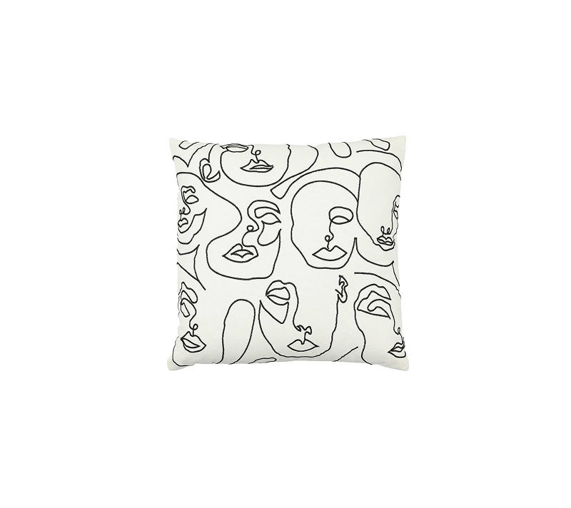 Подушка декоративная Чевери белый/черный 420059