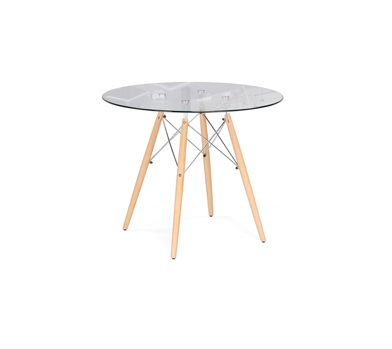 Стол круглый PT-151 стекло/дерево_1