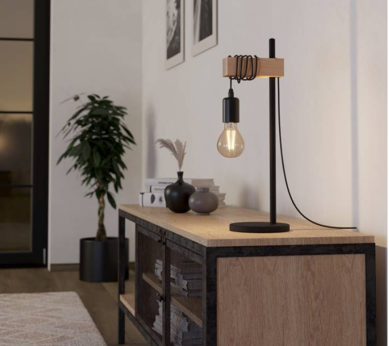 Настольная лампа Тауншенд бежевый/черный 43515_1