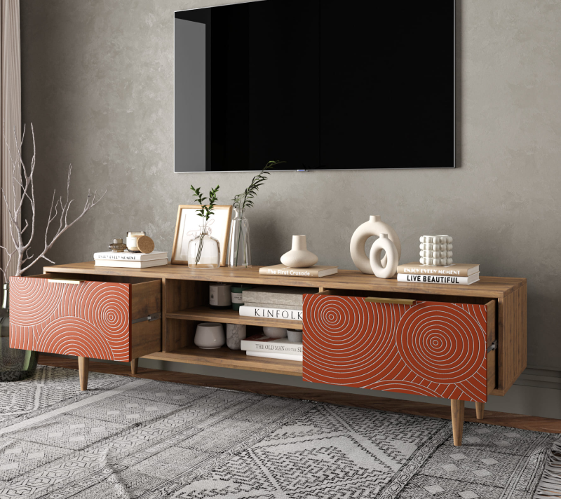 Тумба под телевизор Line красный R27/red_2