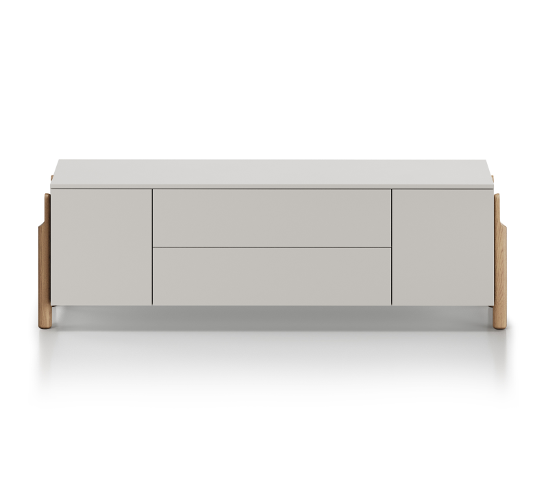 Тумба-комод с 2-мя дверьми и ящиками Basic дымка