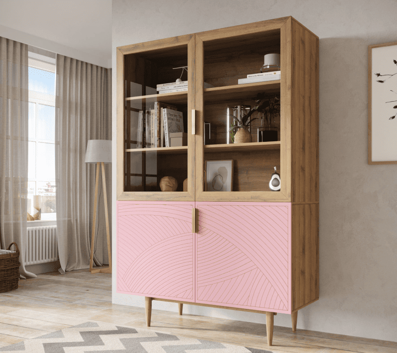 Витрина Лайн розовый LN11/GR1/pink_3