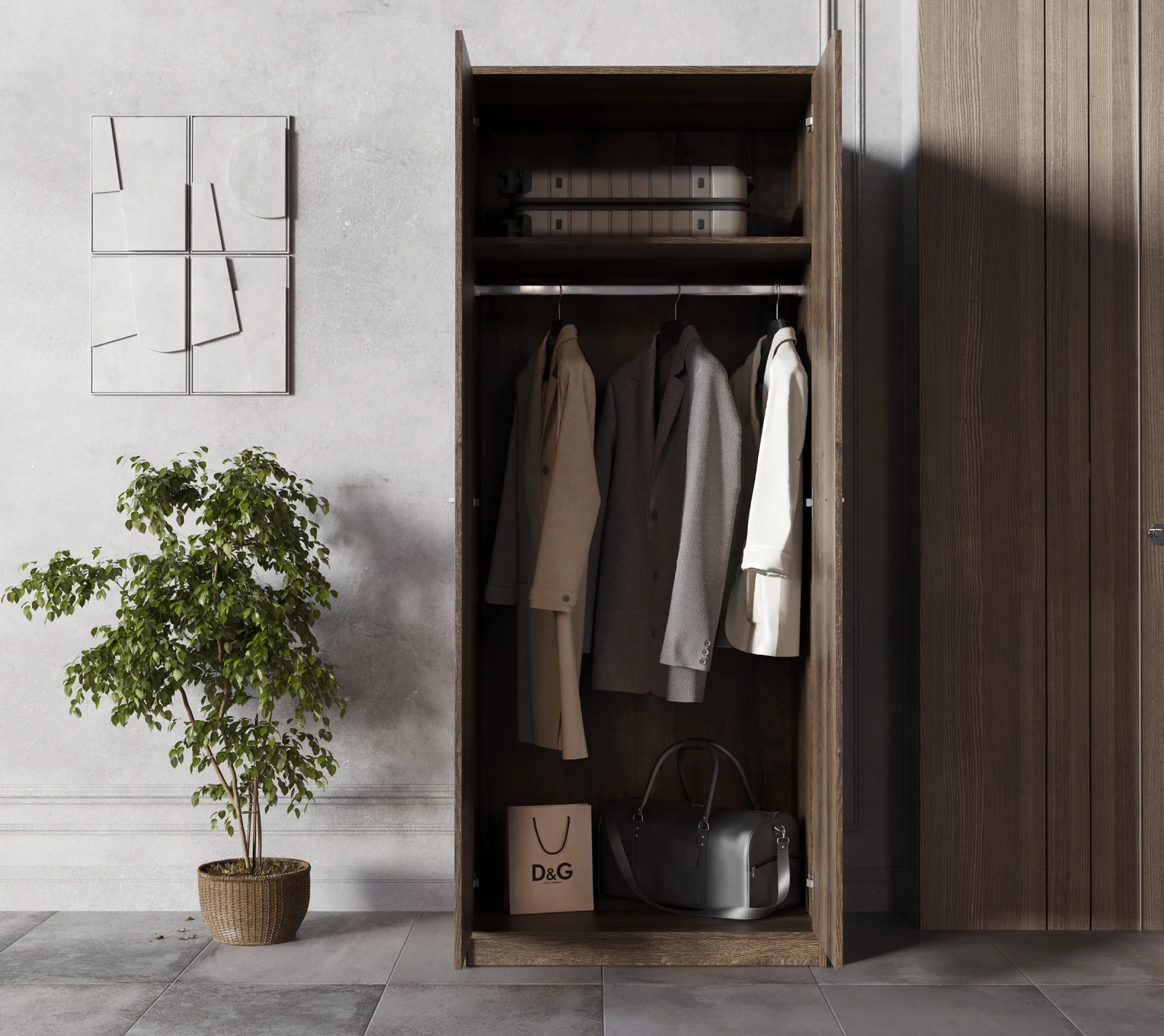 Шкаф Непо дуб монастырский SZF2D_3