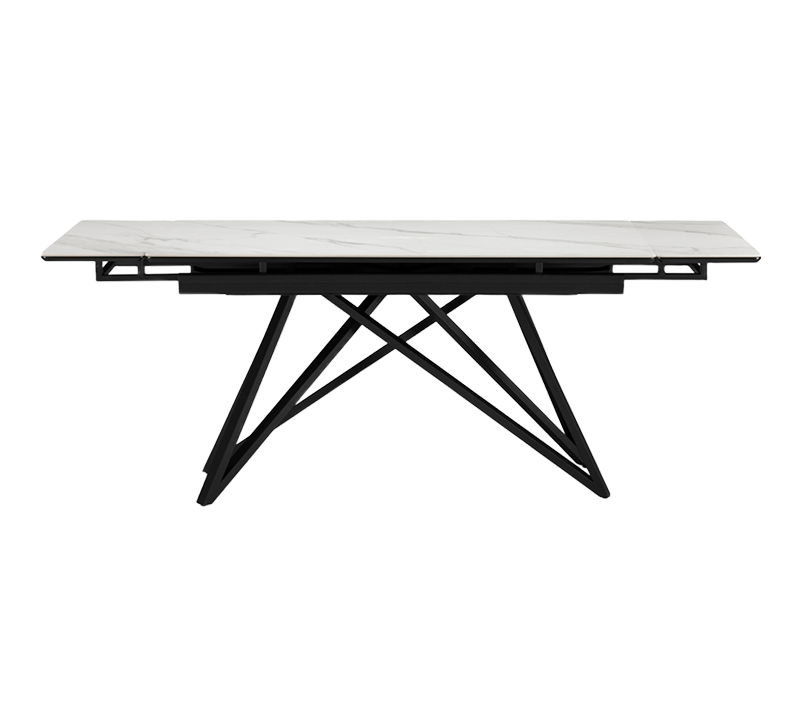 Стол керамический Вилсон белый мрамор/черный 140_1