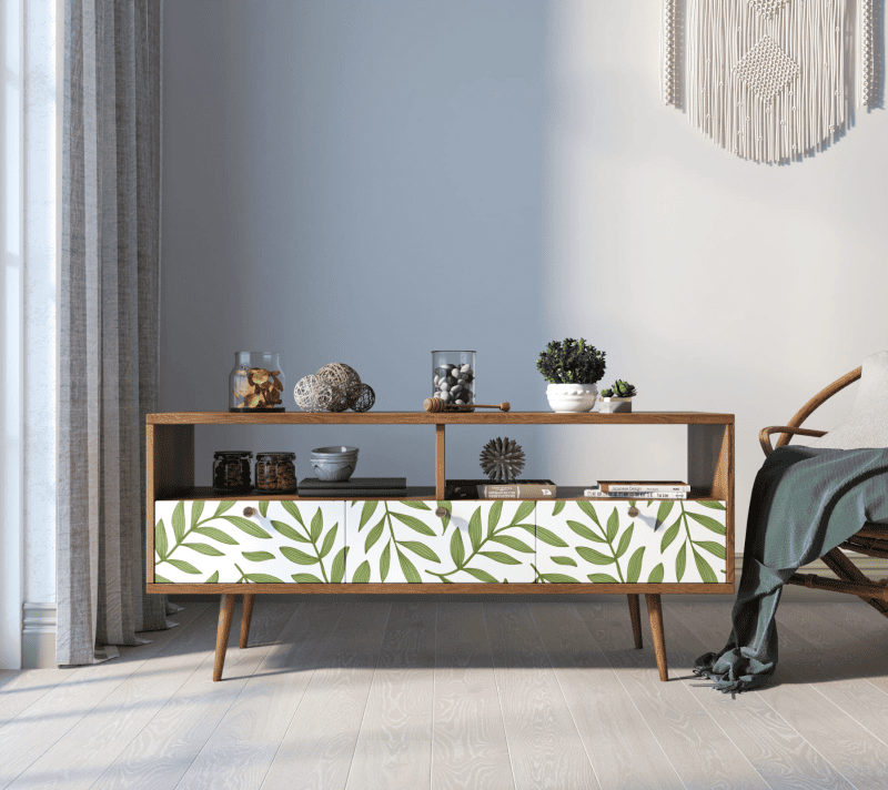 Тумба под телевизор Berber зеленый/белый/коричневый BB23/Print_28_1