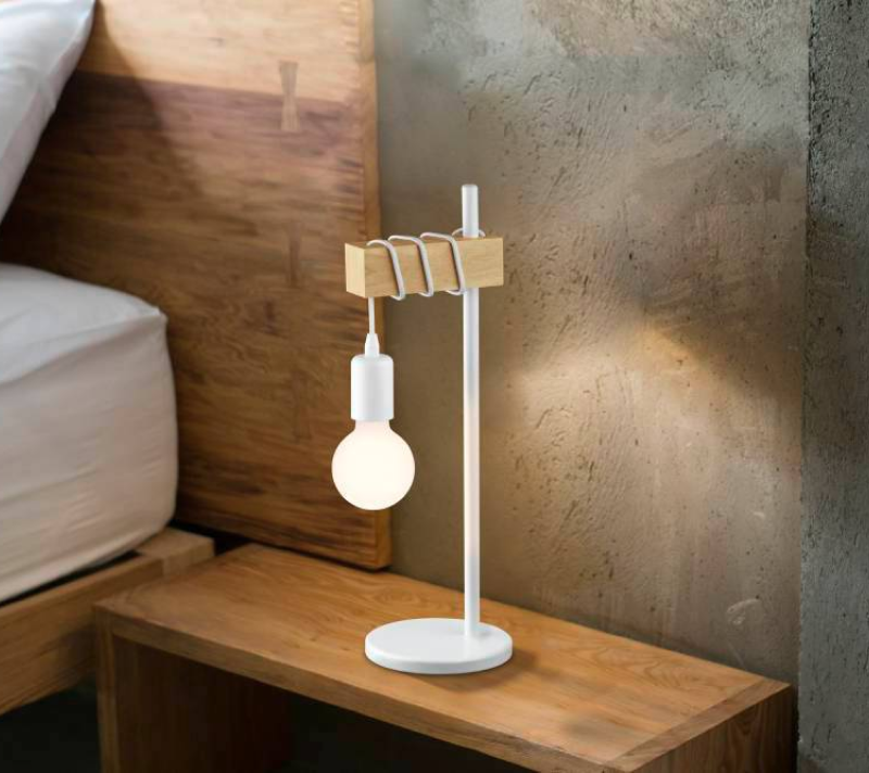 Настольная лампа Тауншенд белый/коричневый 33163_1