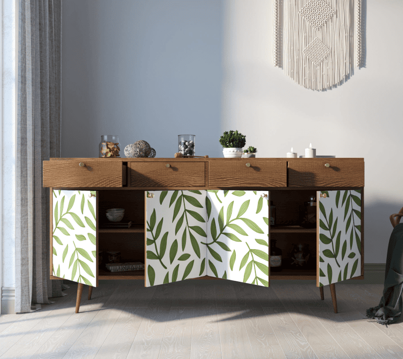 Тумба-комод Berber зеленый/белый/коричневый BB25/Print_28_2