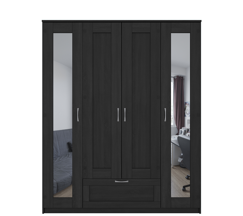 Шкаф комбинированный с 4 дверцами и ящиком Sirius дуб венге